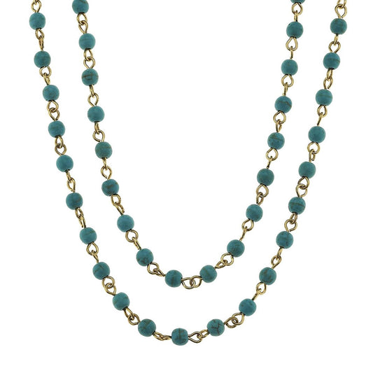 Antique Gold and Turquoise Linked Necklace