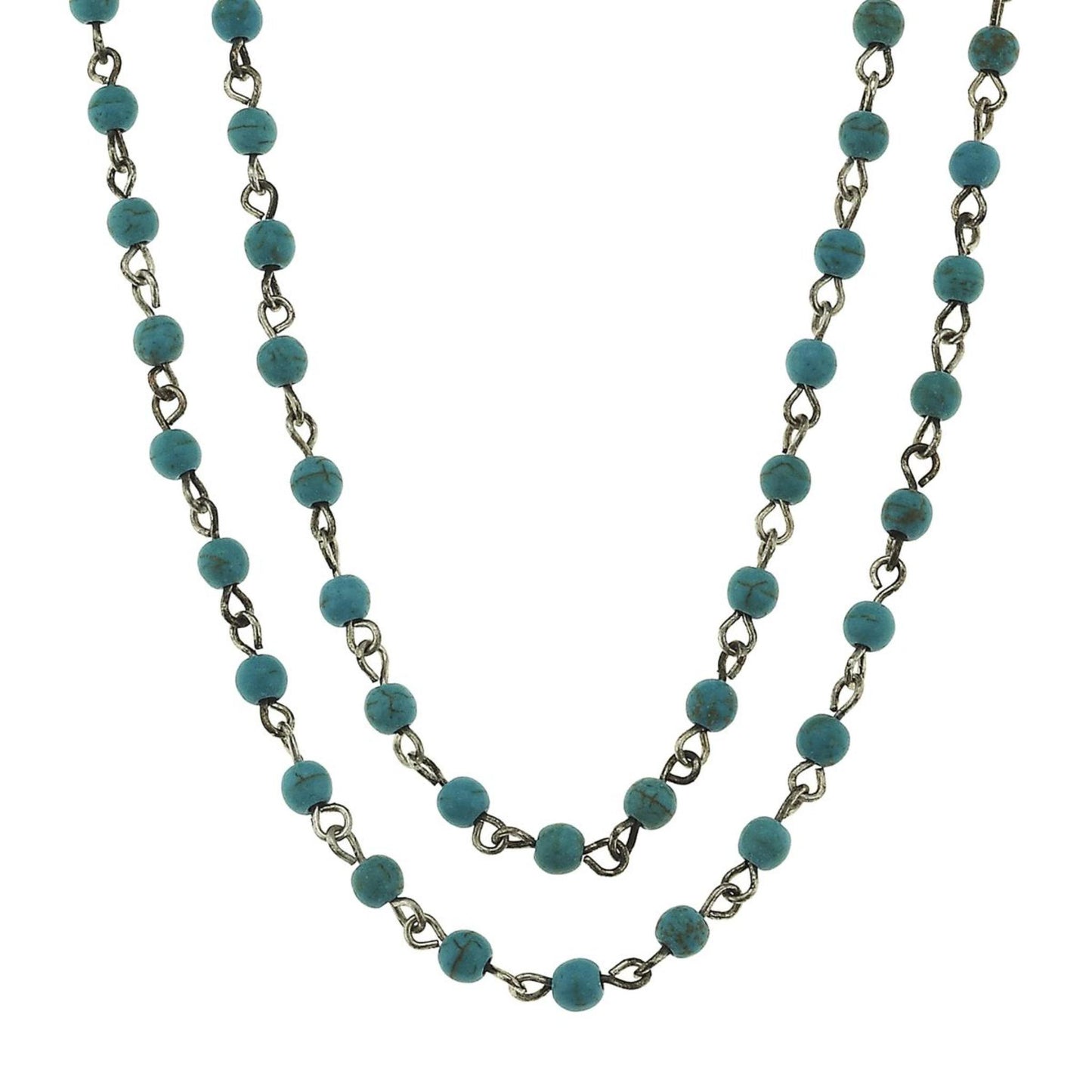 Silver and Turquoise Linked Necklace