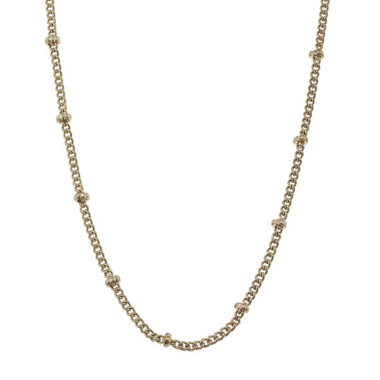 18" Gold Ball Station Necklace, 3" Ext