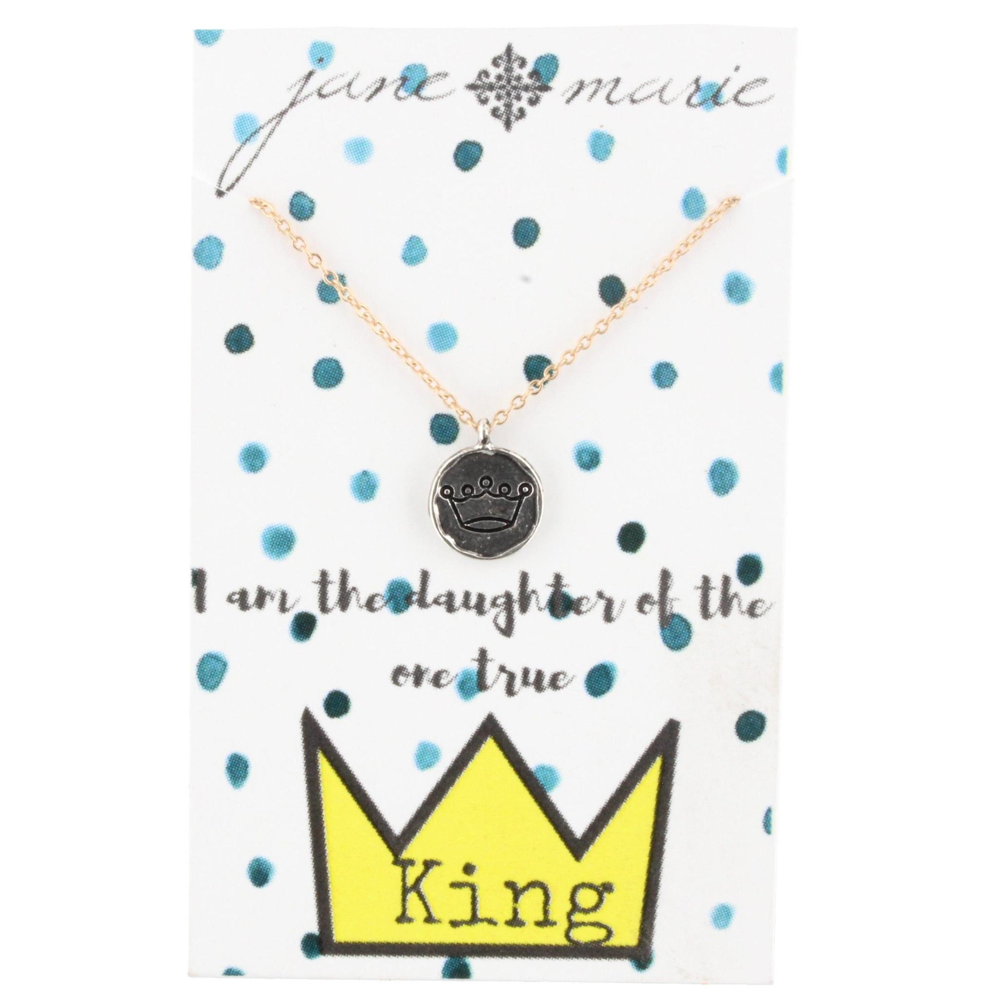 16" Gold Chain Necklace with Silver Crown Necklace, 3" Ext