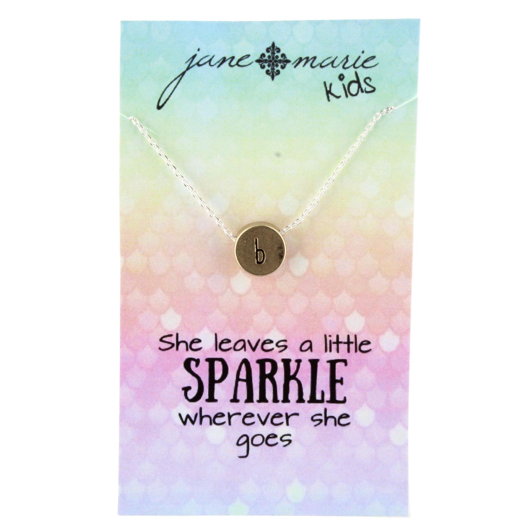 14" Gold Disk B Intial Necklace with Silver Chain and Heart on back, 3" Ext