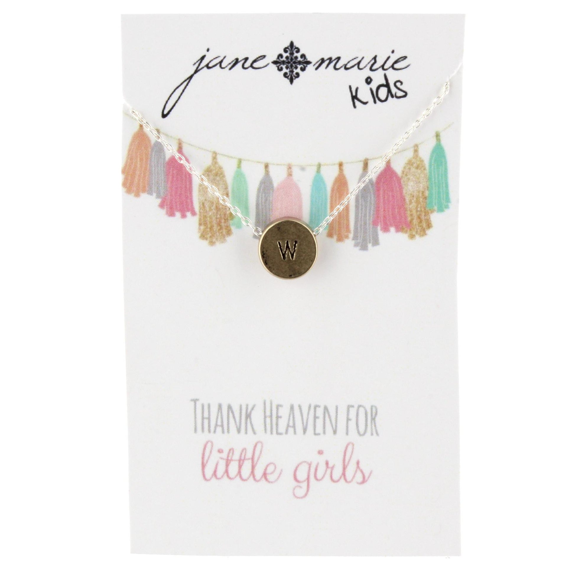 14" Gold Disk W Intial Necklace with Silver Chain and Heart on back, 3" Ext