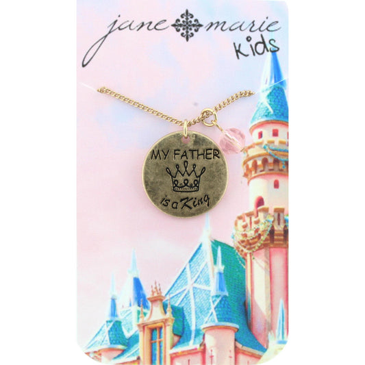 14" Kids Gold Necklace with Gold Crown, 3" Ext