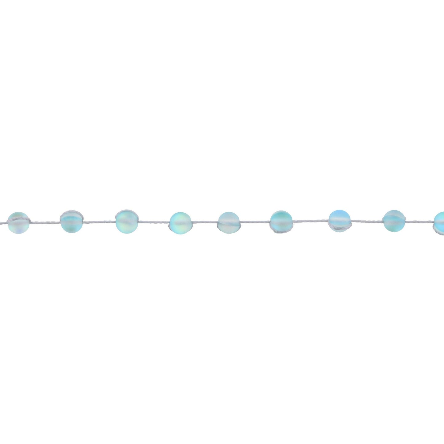 13" Aqua Opalized Knotted Choker Necklace , 3" Ext