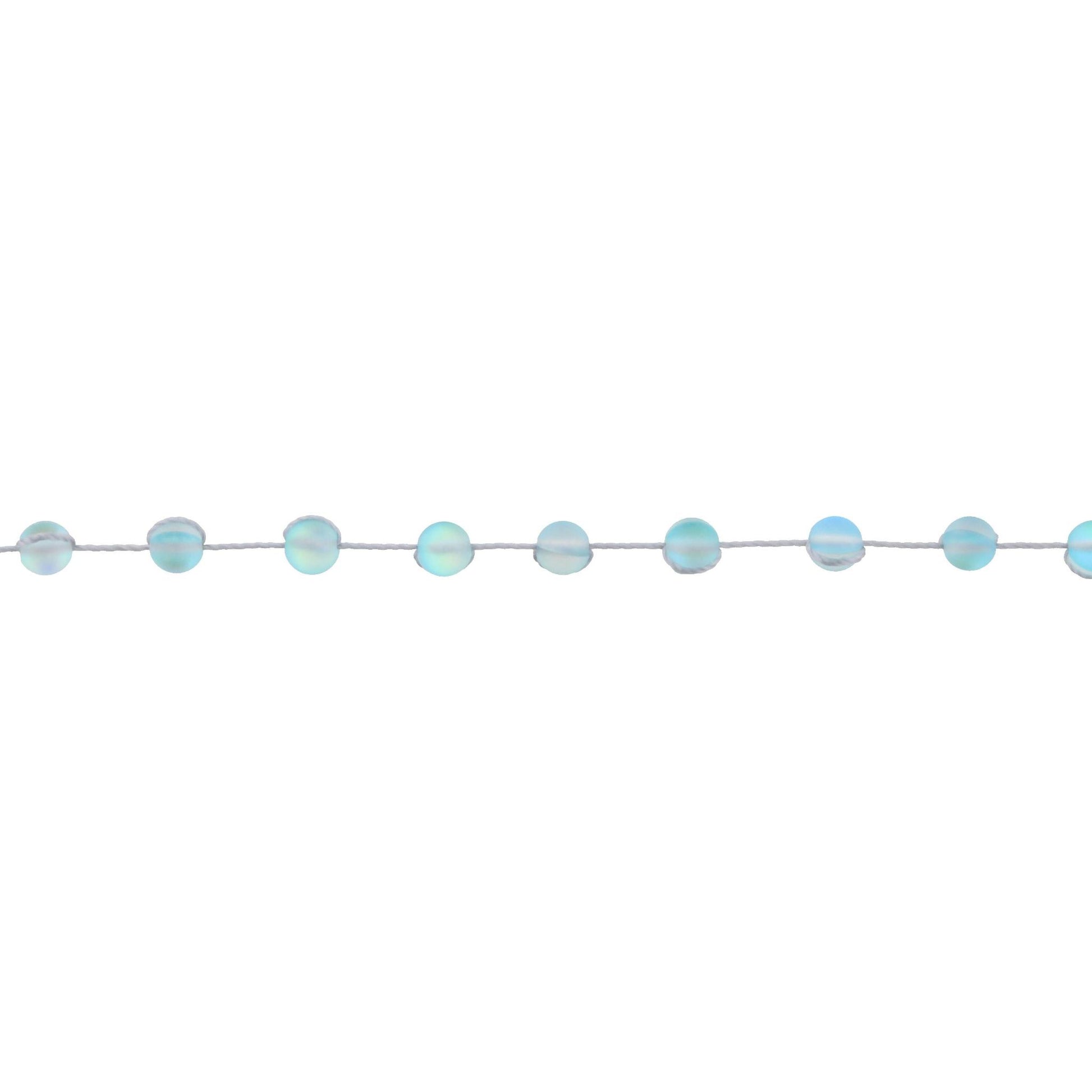 13" Aqua Opalized Knotted Choker Necklace , 3" Ext