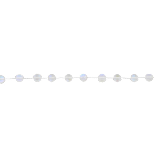 13" Clear Opalized Knotted Choker Necklace , 3" Ext