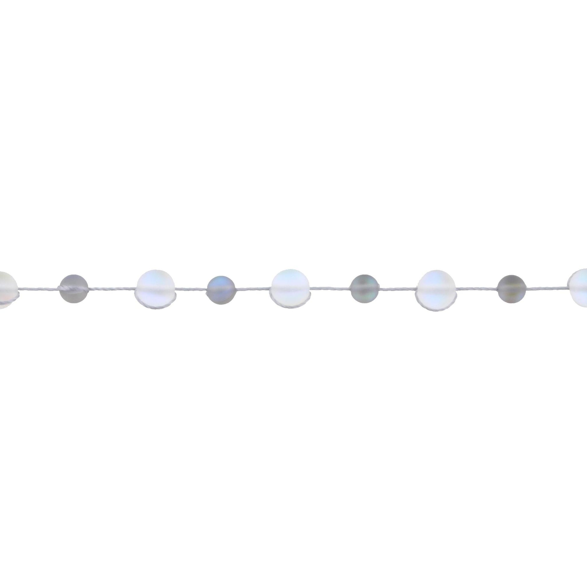 13" Patterned Grey/Clear Opalized Knotted Choker Necklace , 3" Ext