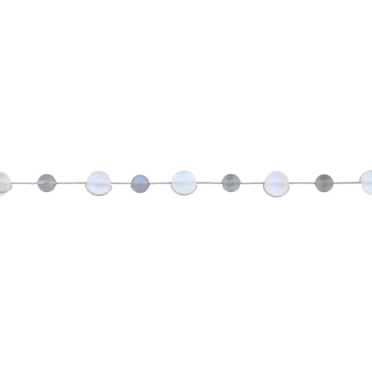 13" Patterned Grey/Clear Opalized Knotted Choker Necklace , 3" Ext