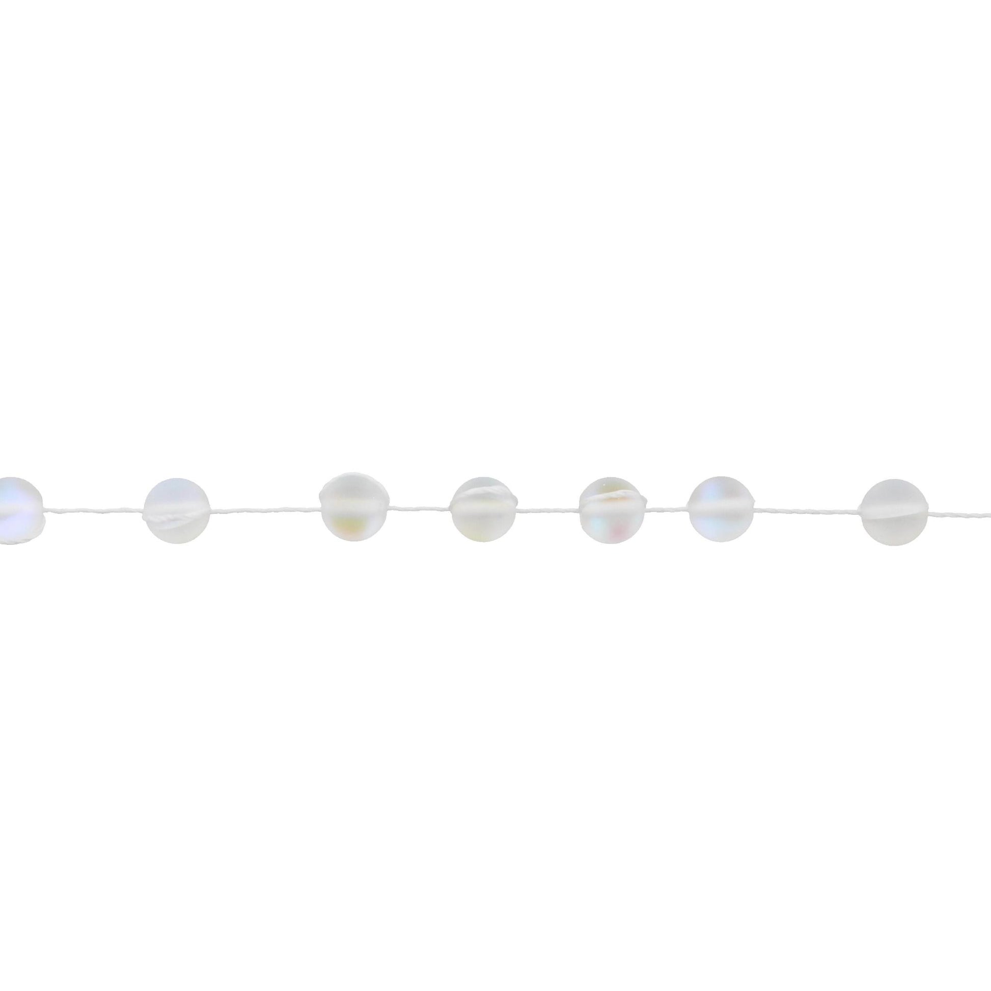 13" Clear Opalized Knotted Choker Necklace , 3" Ext