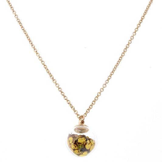 14" Kids Gold Confetti Globe Necklace, 2" Ext