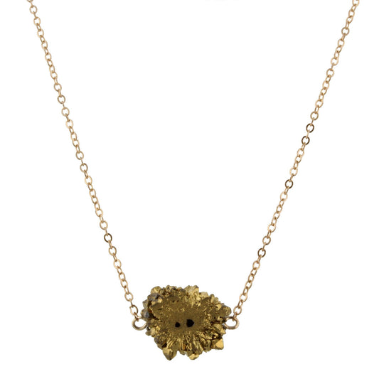 16" Necklace with Gold Quartz, 3" Ext