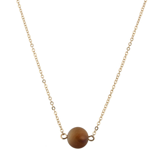 16" Necklace with Brown Druzy Bead, 3" Ext