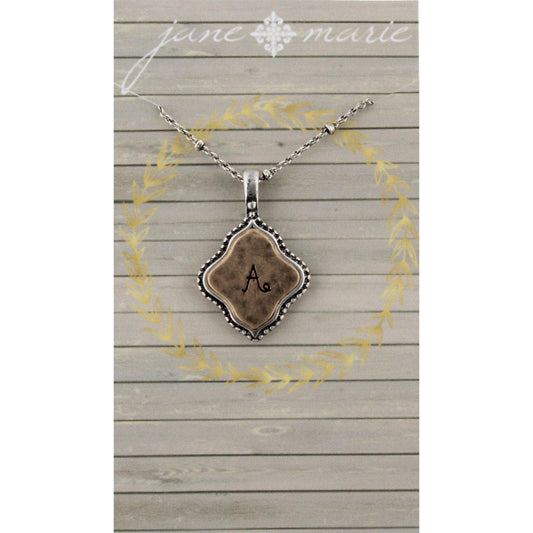 16" Silver Chain with 2-Tone Double Sided A Initial Necklace, 3" Ext
