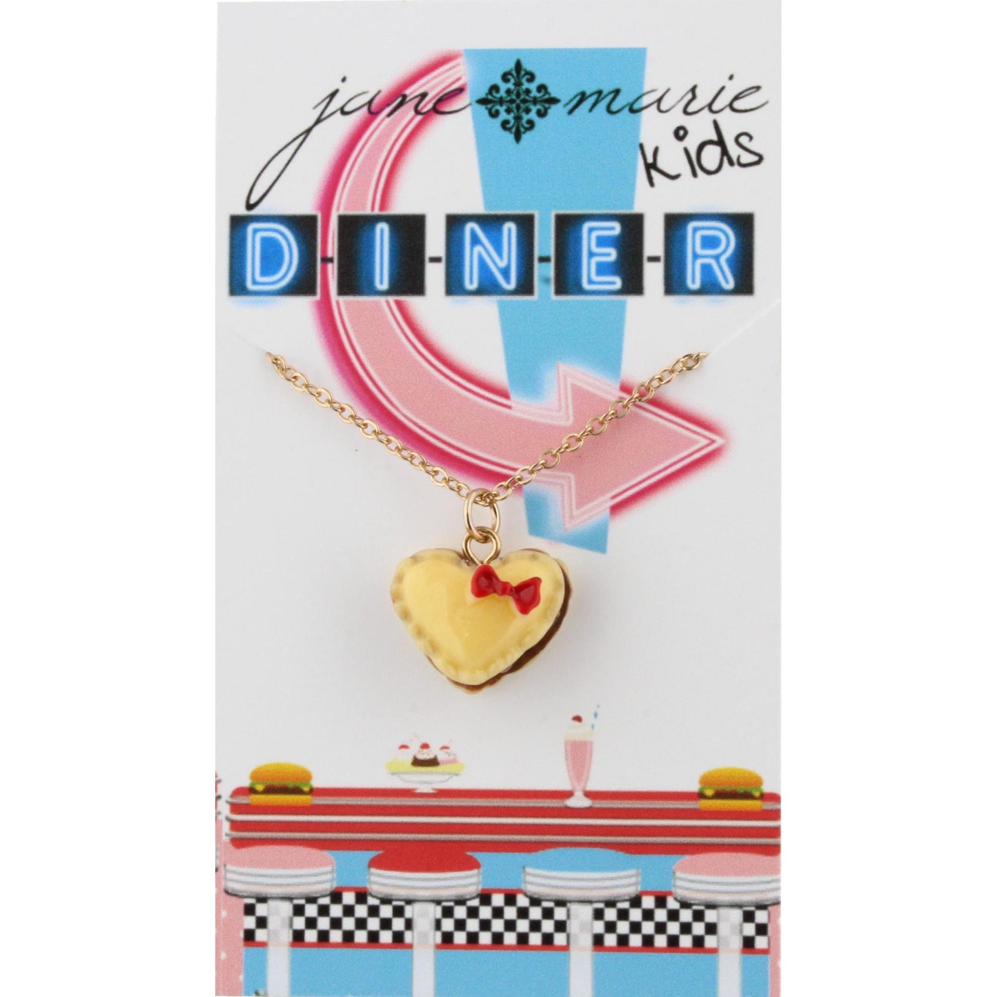 14" Kids Heart Pie Necklace, 3" Ext