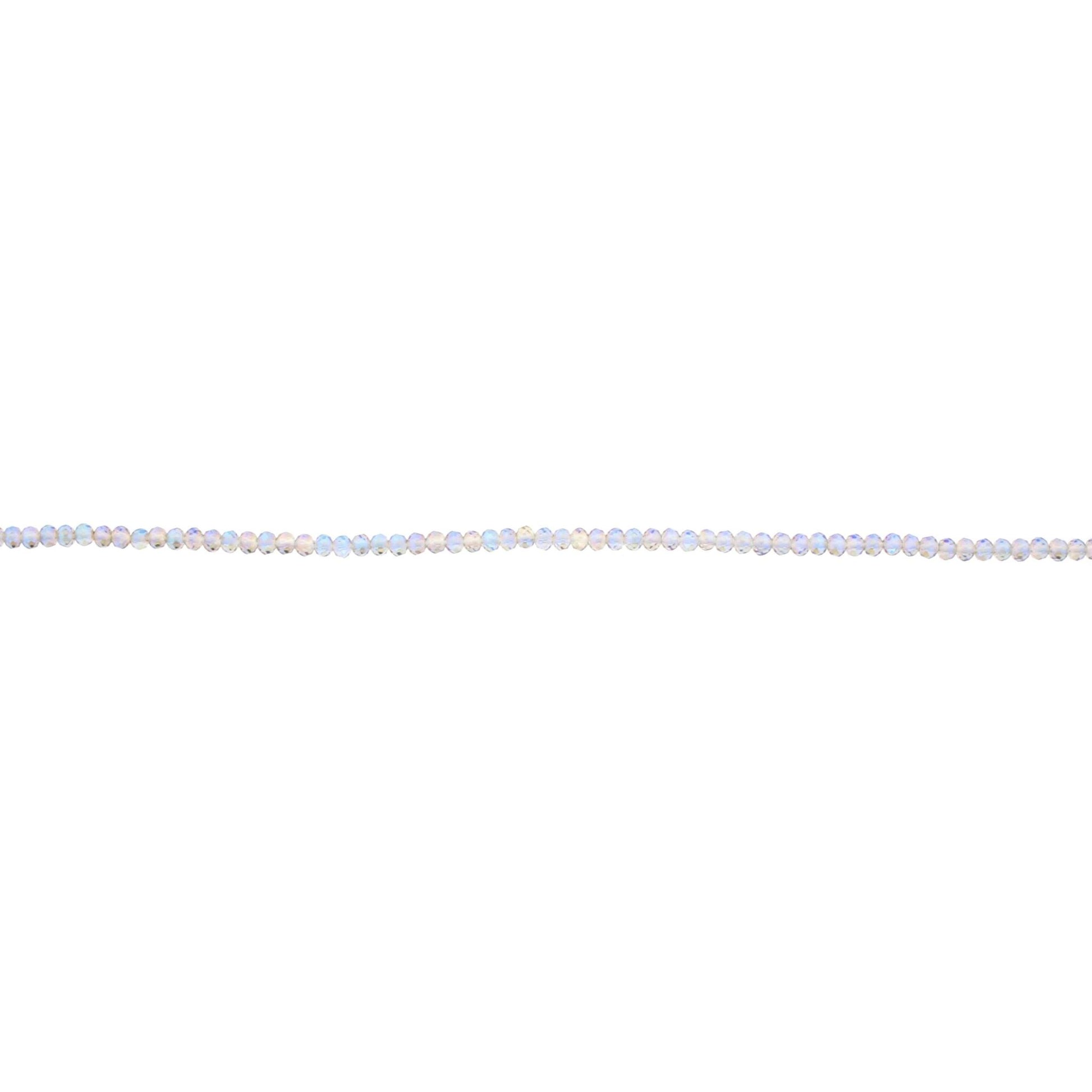 18" AB Blue Beaded Delicate Layering Necklace, 3" Ext