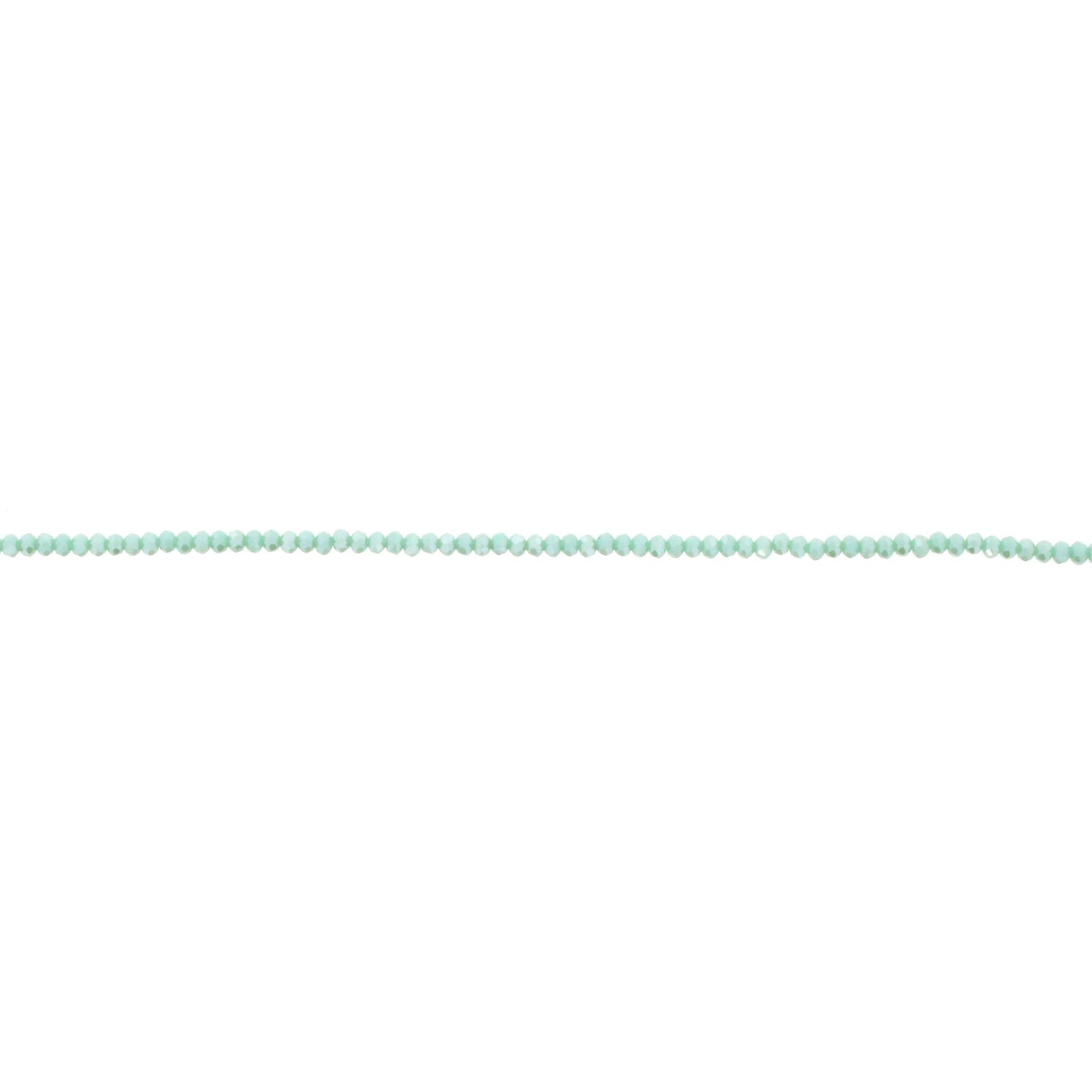 18" Green Mint Beaded Delicate Layering Necklace, 3" Ext