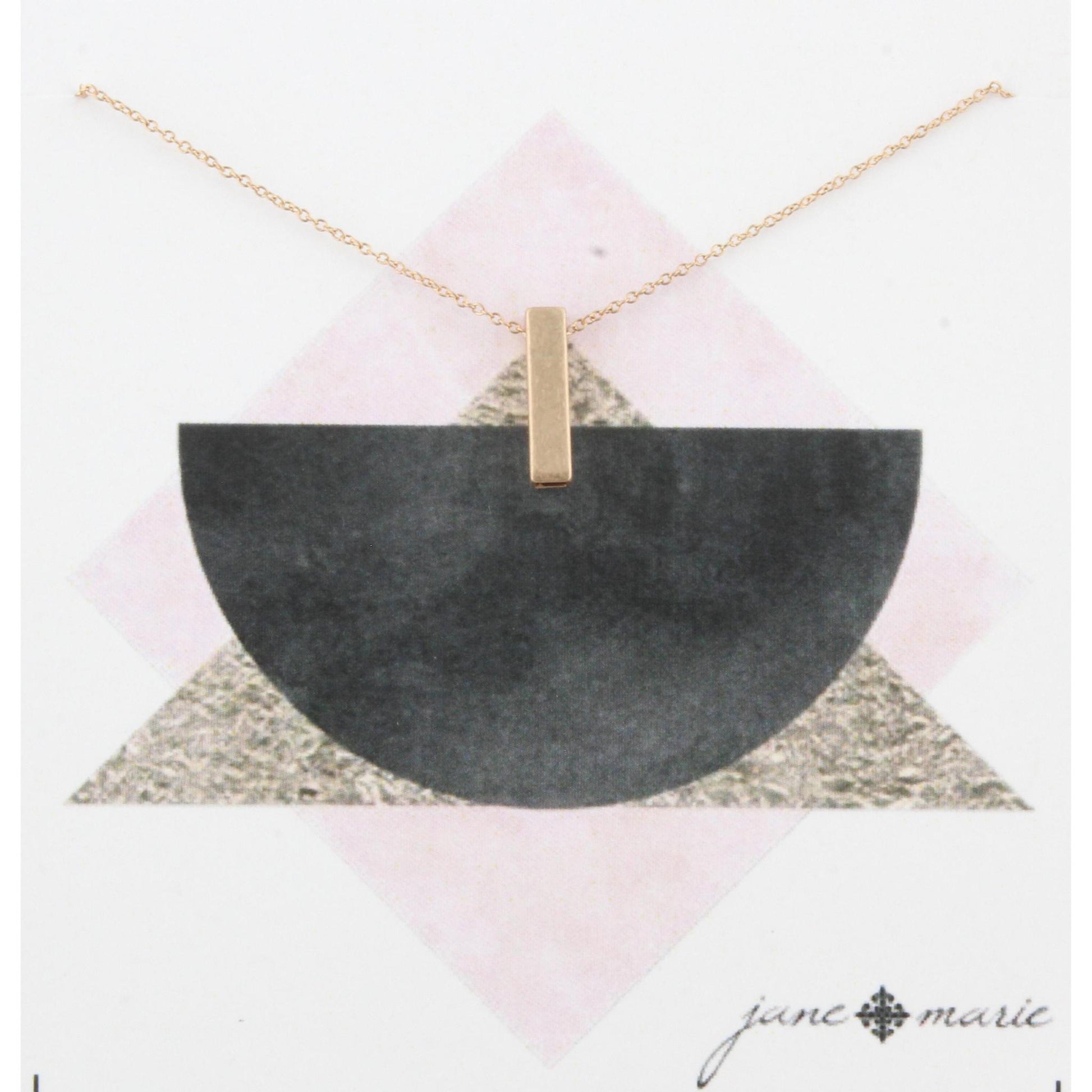 16" Gold Chain Necklace with Delicate Gold Bar, 3" Ext