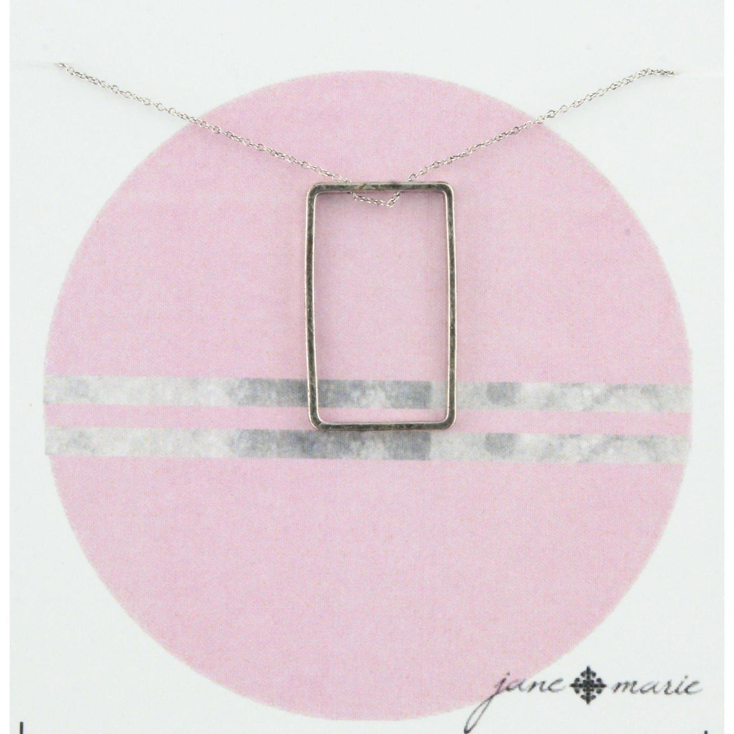 16" Silver Chain Necklace with Delicate Silver Rectangle, 3" Ext,