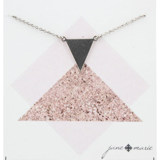 16" Silver Chain Necklace with Delicate Silver Triangle, 3" Ext