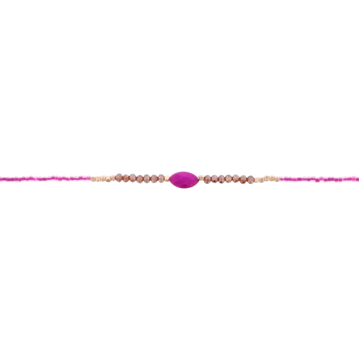 12" Kids Fuschia, Purple, Topaz Choker Necklace with Fuschia Stone, 2" Ext