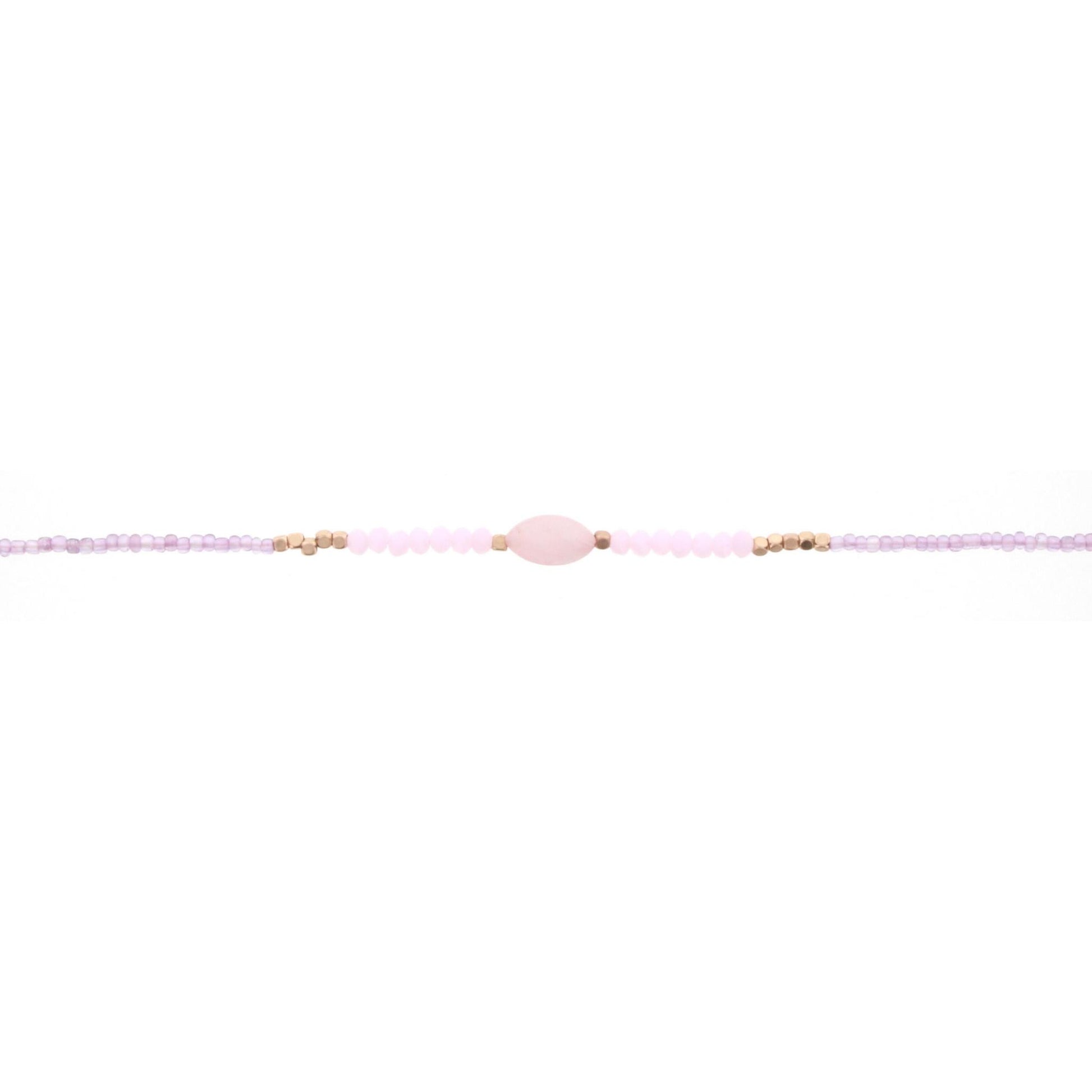 12" Kids Light Purple, Light Pink Choker Necklace with Pink Stone, 2" Ext