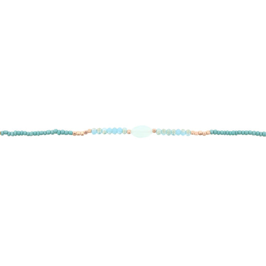 12" Kids Mint Choker Necklace with Mint Stone,2" Ext,