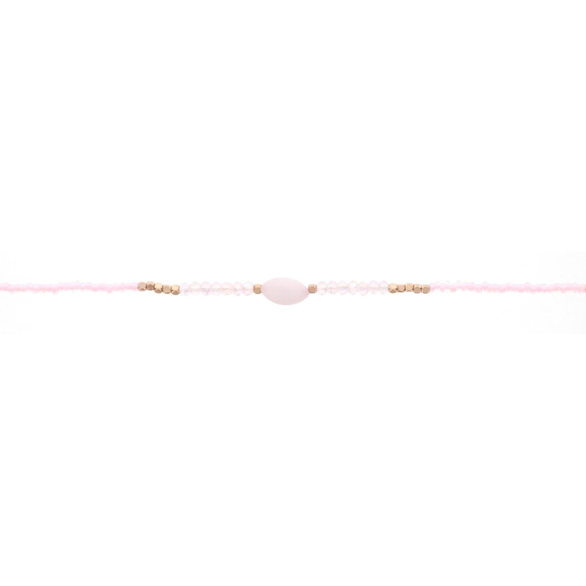 12" Kids Pink Choker Necklace with Pink Stone, 2" Ext