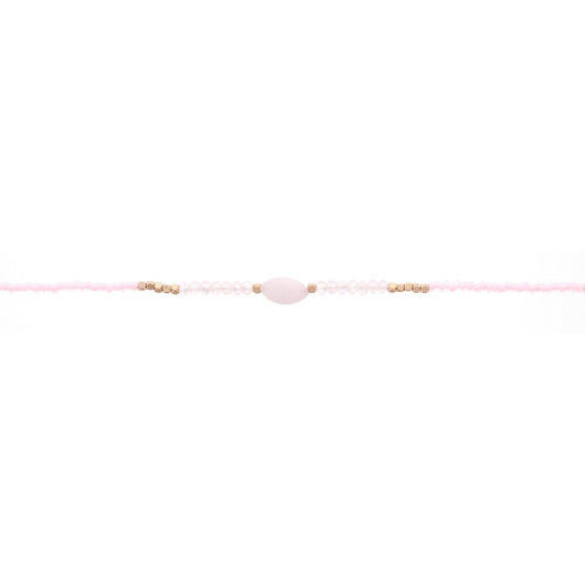 12" Kids Pink Choker Necklace with Pink Stone, 2" Ext