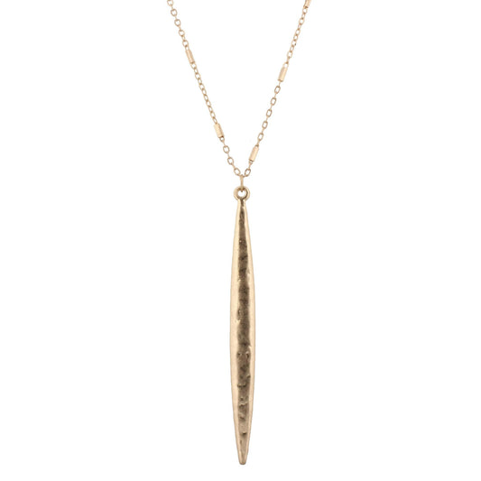 32" Gold Chain Necklace with Gold Spear, 3" Ext