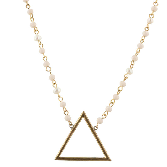 18" Nude Linked Necklace with Triangle, 3" Ext