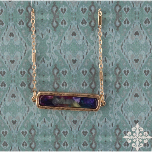 16" Mult Resin Bar Necklace, 3" Ext