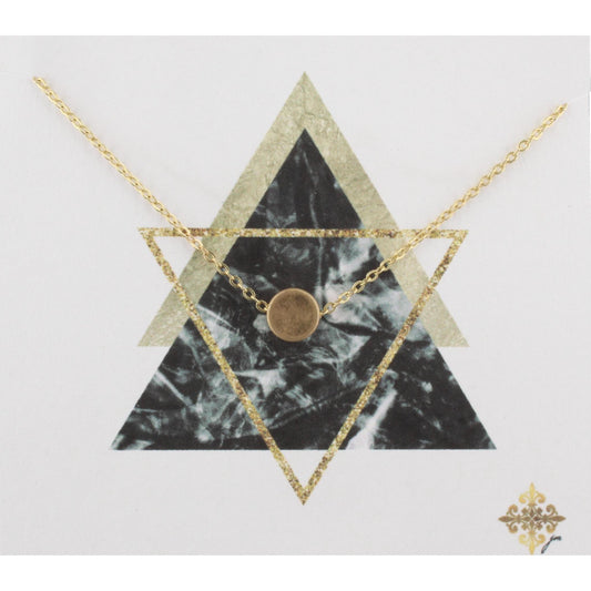 16" Gold Chain Necklace with Solid Circle, 3" Ext