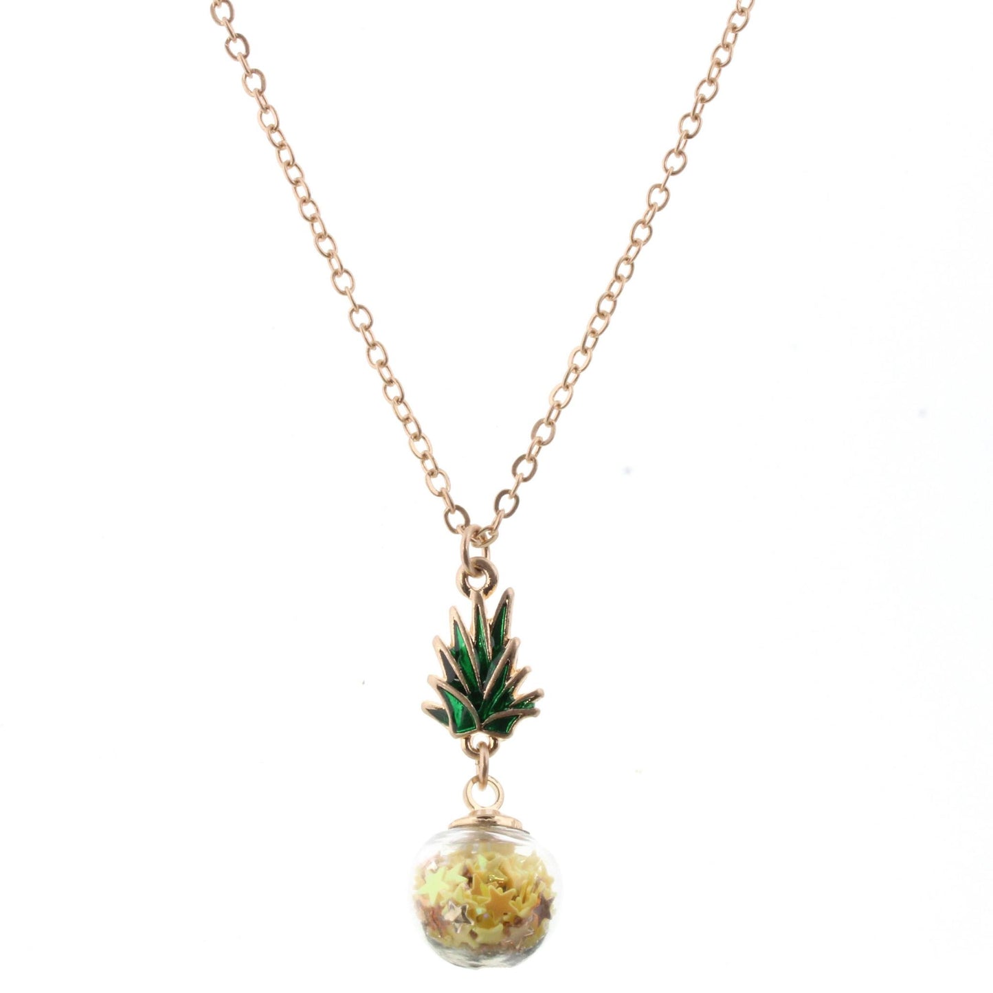 16" Kids Chain Necklace with Confetti Ball with Pineapple, 3" Ext