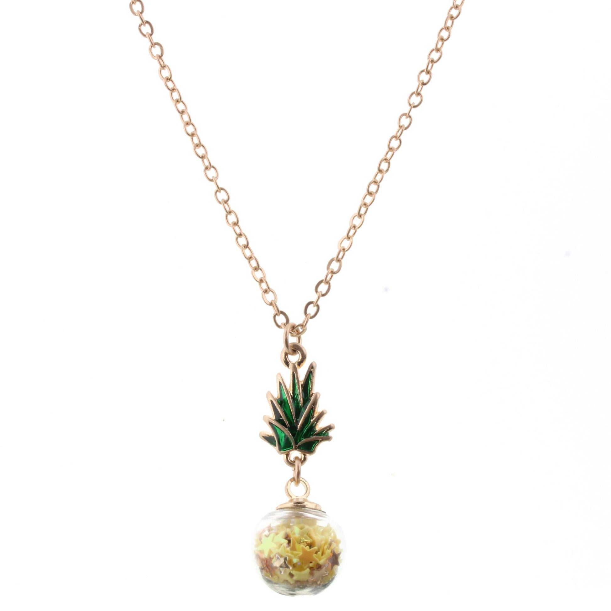 16" Kids Chain Necklace with Confetti Ball with Pineapple, 3" Ext