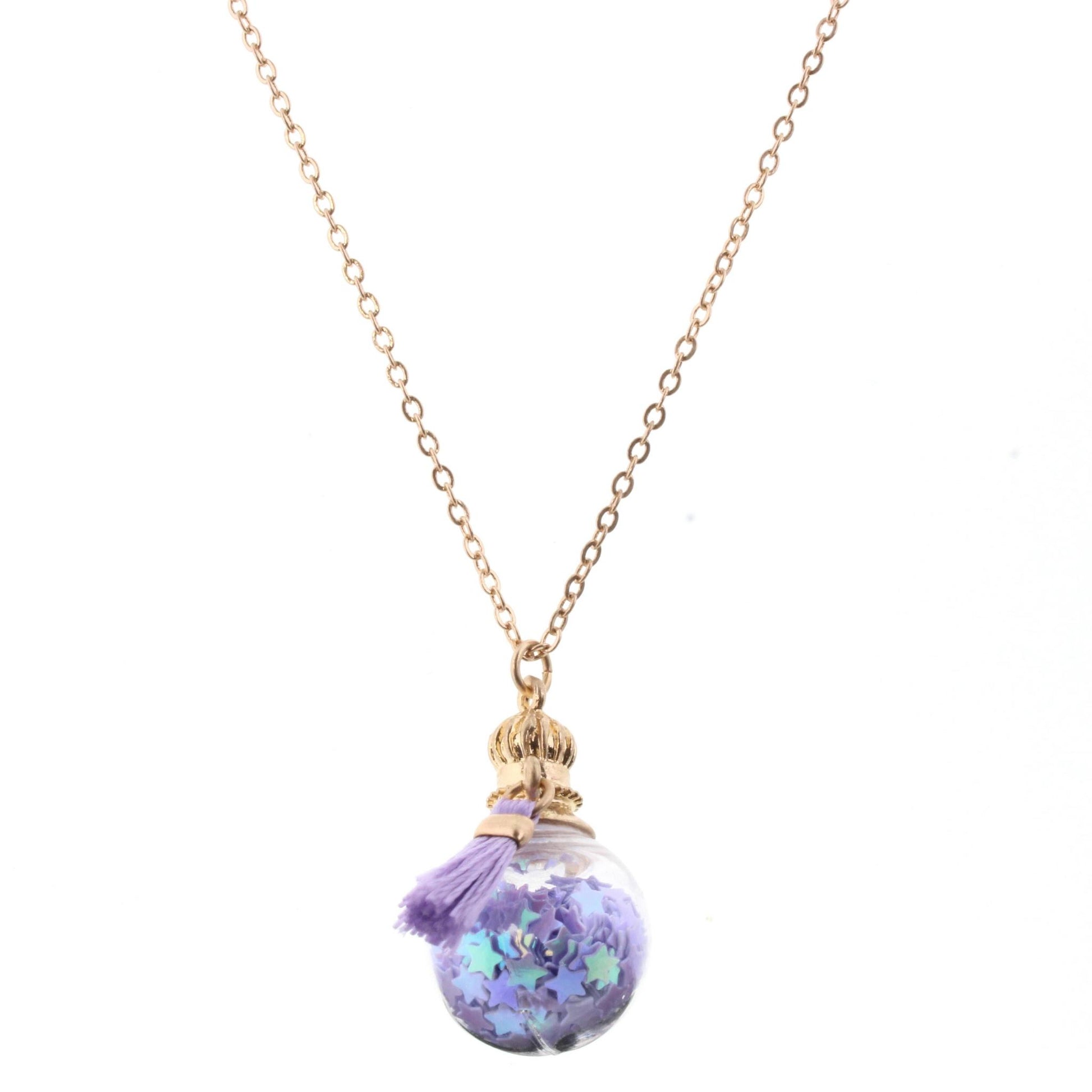 16" Kids Chain Necklace with Confetti Ball Pixie Dust, 3" Ext