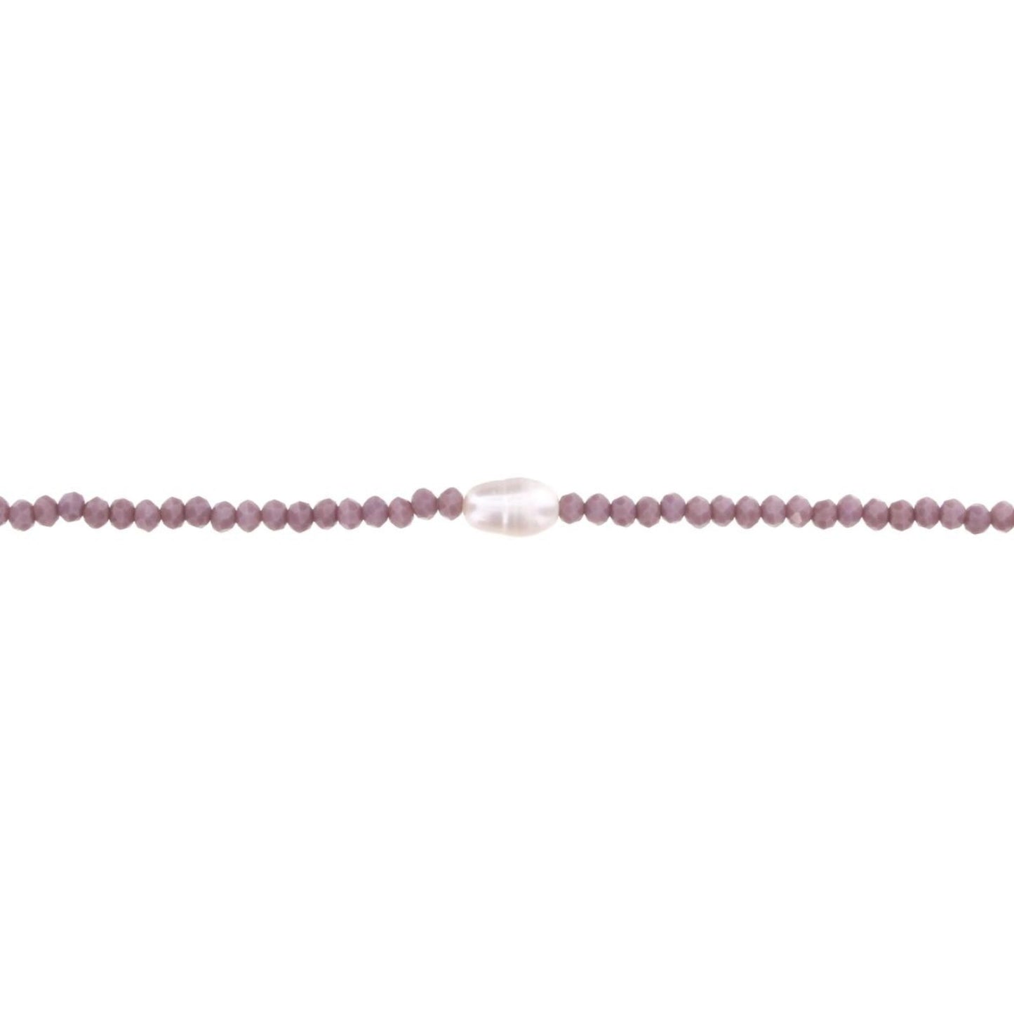 16" Lavender Beaded Necklace with Pearl, 3" Ext