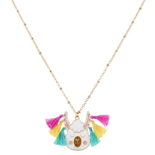 14" Kids Llama Necklace with Tassel Earrings, 3" Ext
