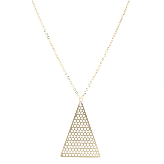 18" Gold Chain Necklace with Gold Triangle Cutout, 3" Ext