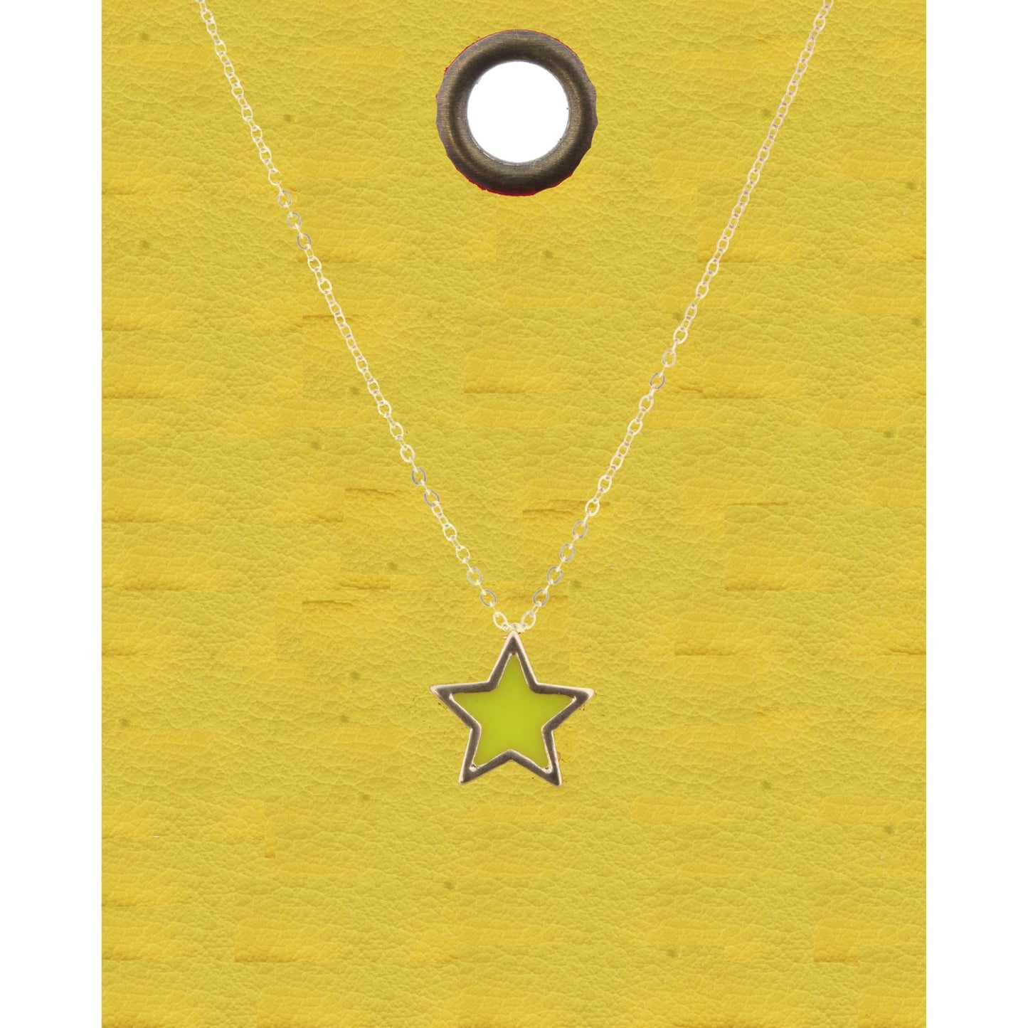 16" Gold Chain Necklace with Yellow Star, 3" Ext