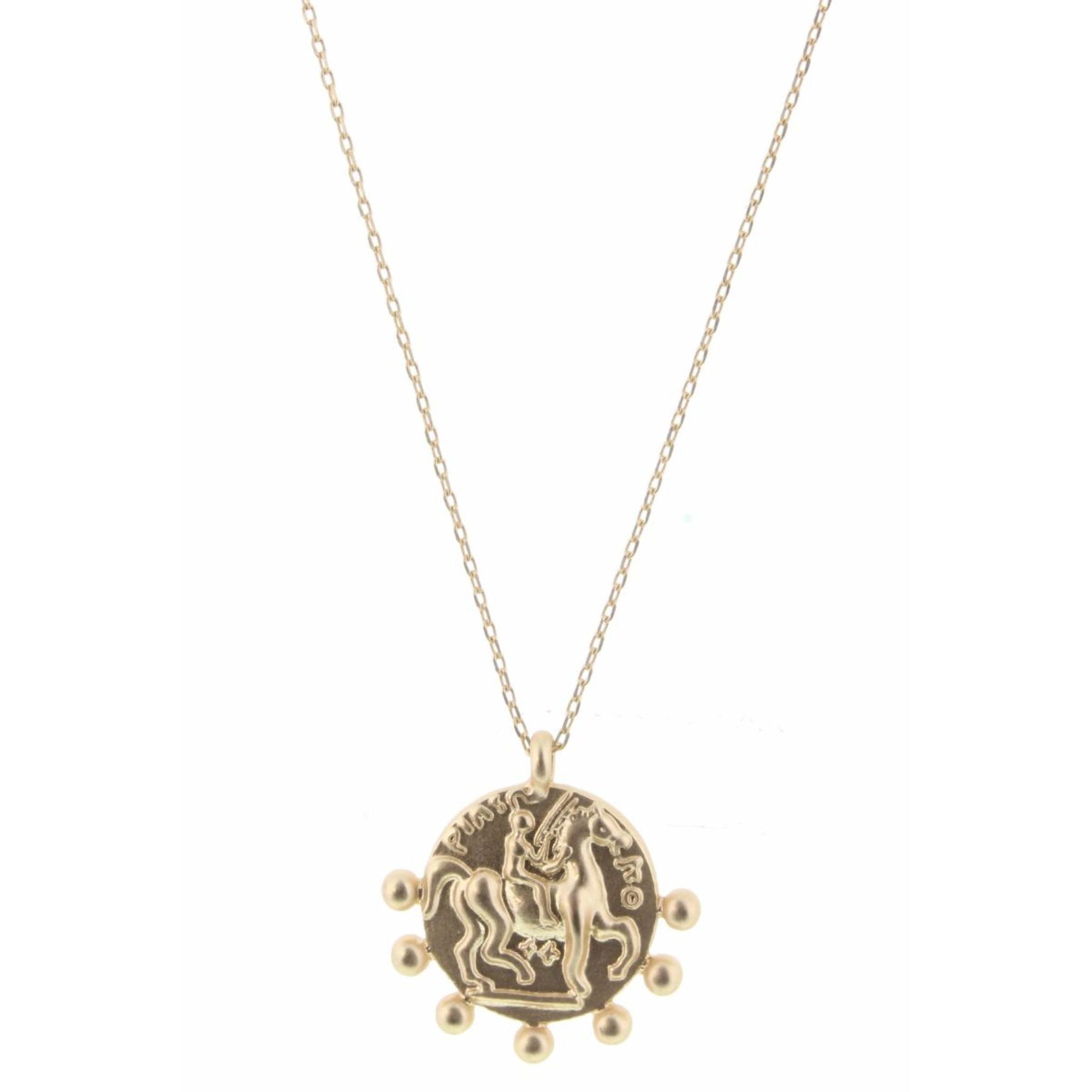 16" to 24" Gold Horse Coin Adjustable Necklace
