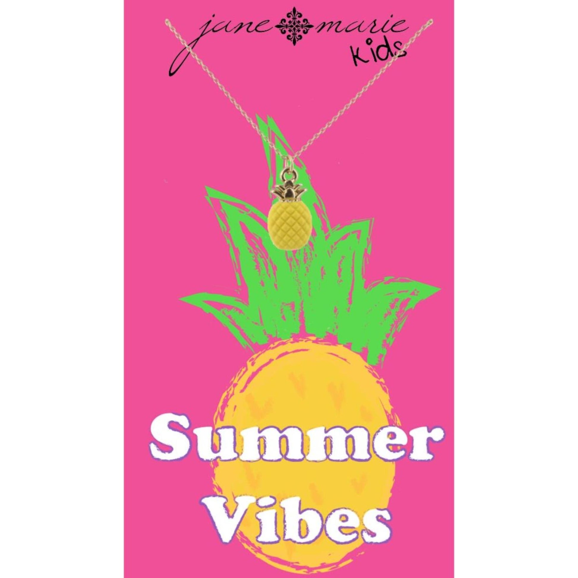 Kids 14" Yellow Pineapple Necklace, 2" Ext