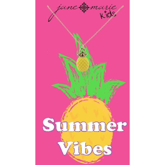 Kids 14" Yellow Pineapple Necklace, 2" Ext