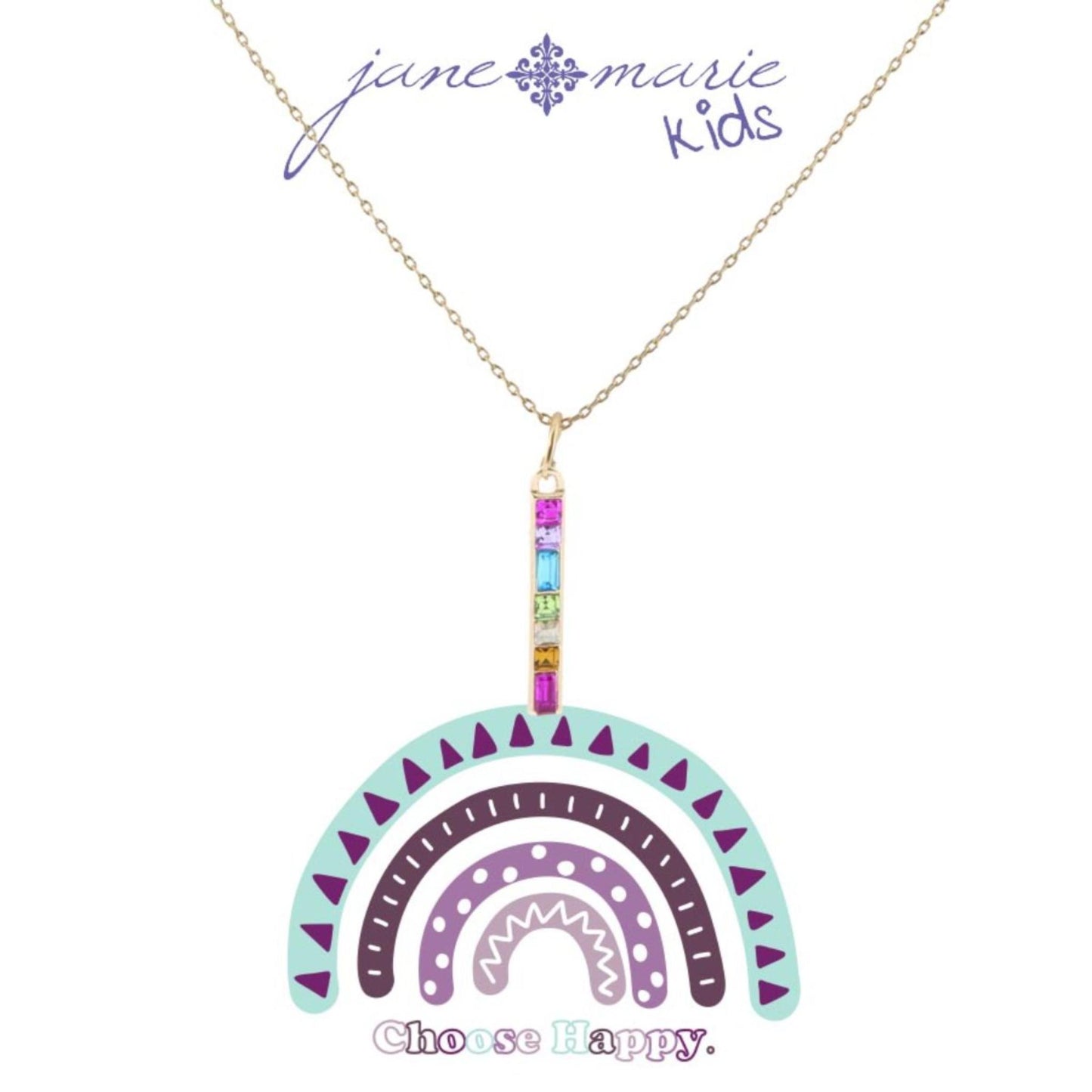 Kids 14" Hot Pink, Lavender, Lime, Turquoise Multi Czech Stone Vertical Bar Necklace, 3" Ext