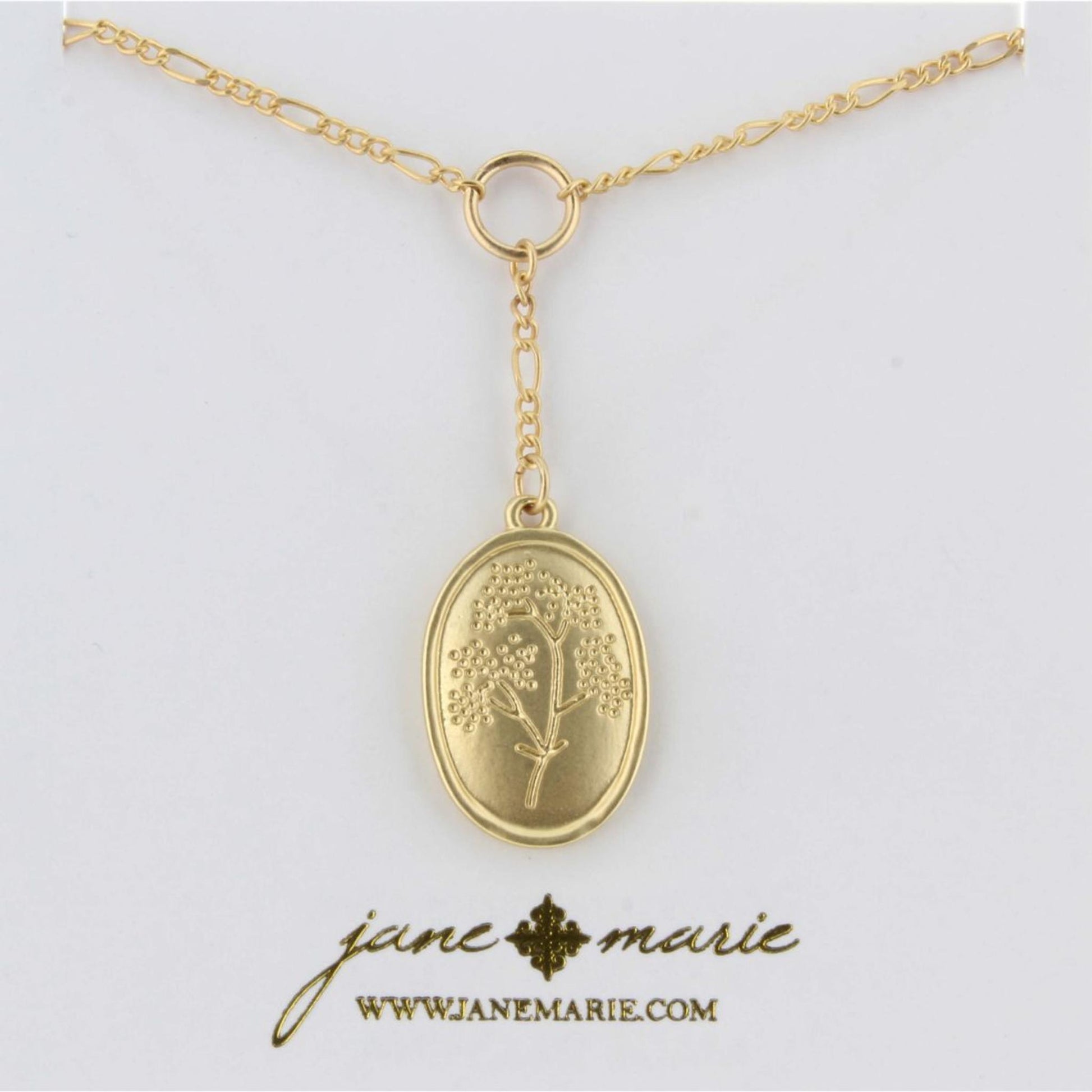 16" Gold Chain Lariat, Gold Dandelion Charm Necklace, 2" Ext
