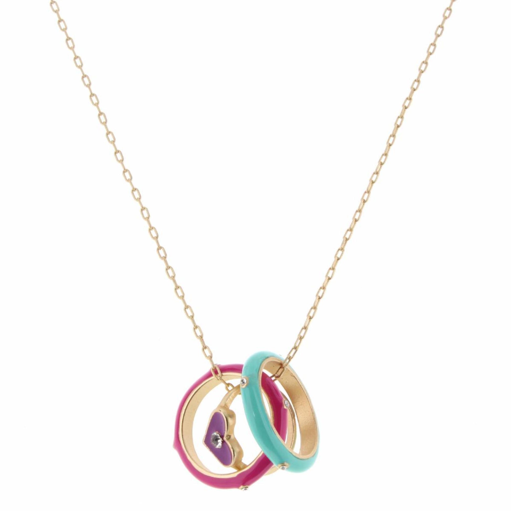 Kids 14" Wearable Enamel Rings, Turquoise, Pink, Purple Heart, 3" Ext