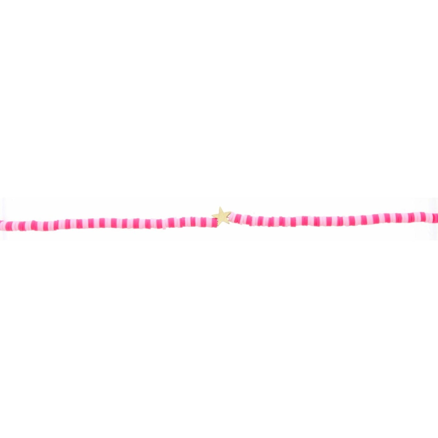 Kids 14" Light Pink & Hot Pink Rubber Disk with Star Necklace, 3" Ext