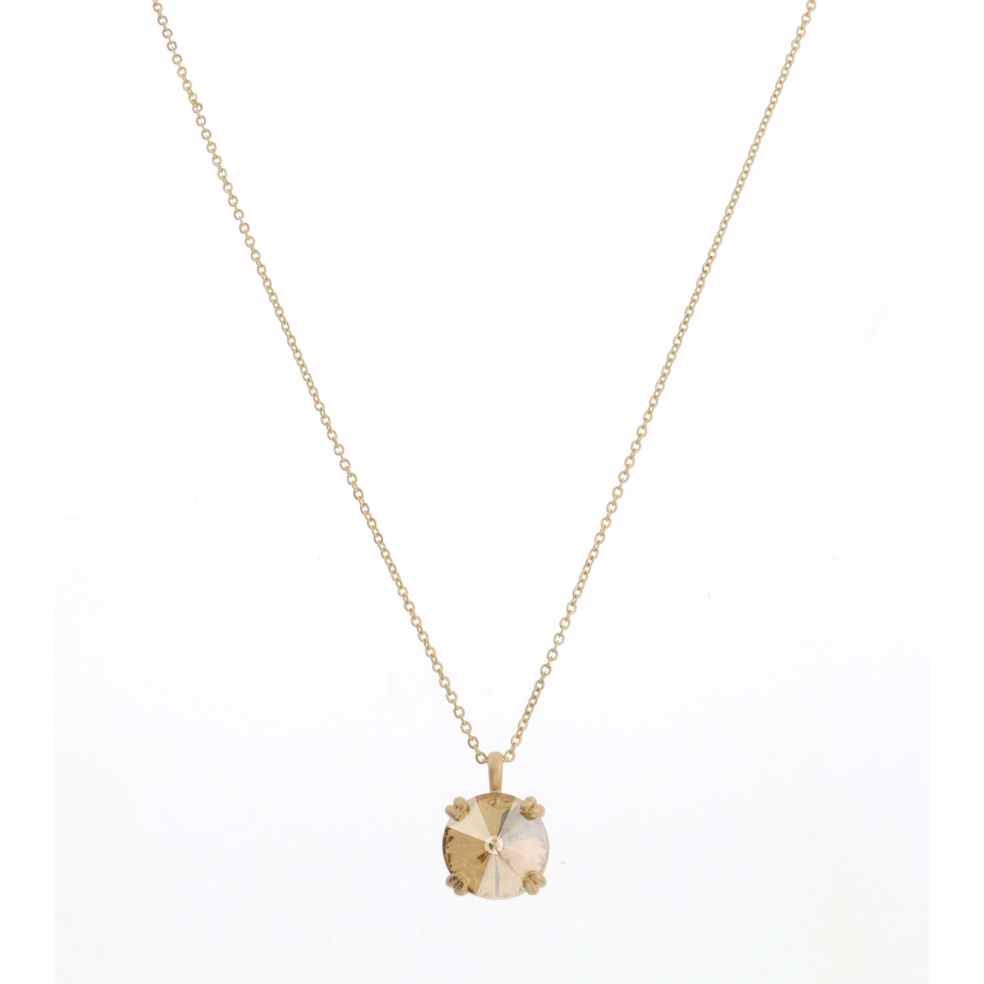 18" Topaz Circle Crystal Necklace, 3" Ext