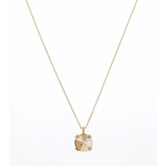 18" Topaz Circle Crystal Necklace, 3" Ext