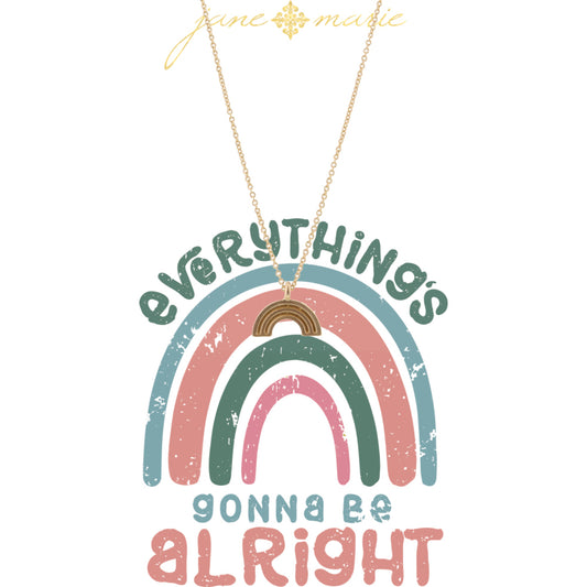 16" Gold Textured Rainbow Necklace, 3" Ext