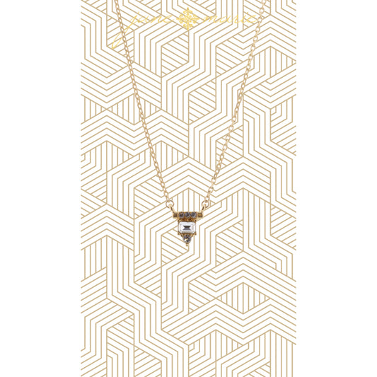 16" Mixed Clear Crystal Pendant Necklace, 3" Ext